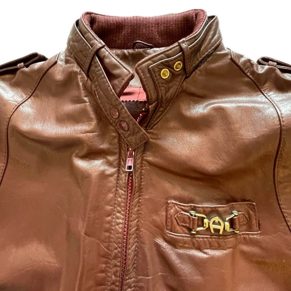 Women’s Etienne Aigner  Vintage Full -Grain Leather  Jacket, M - Picture 4 of 14